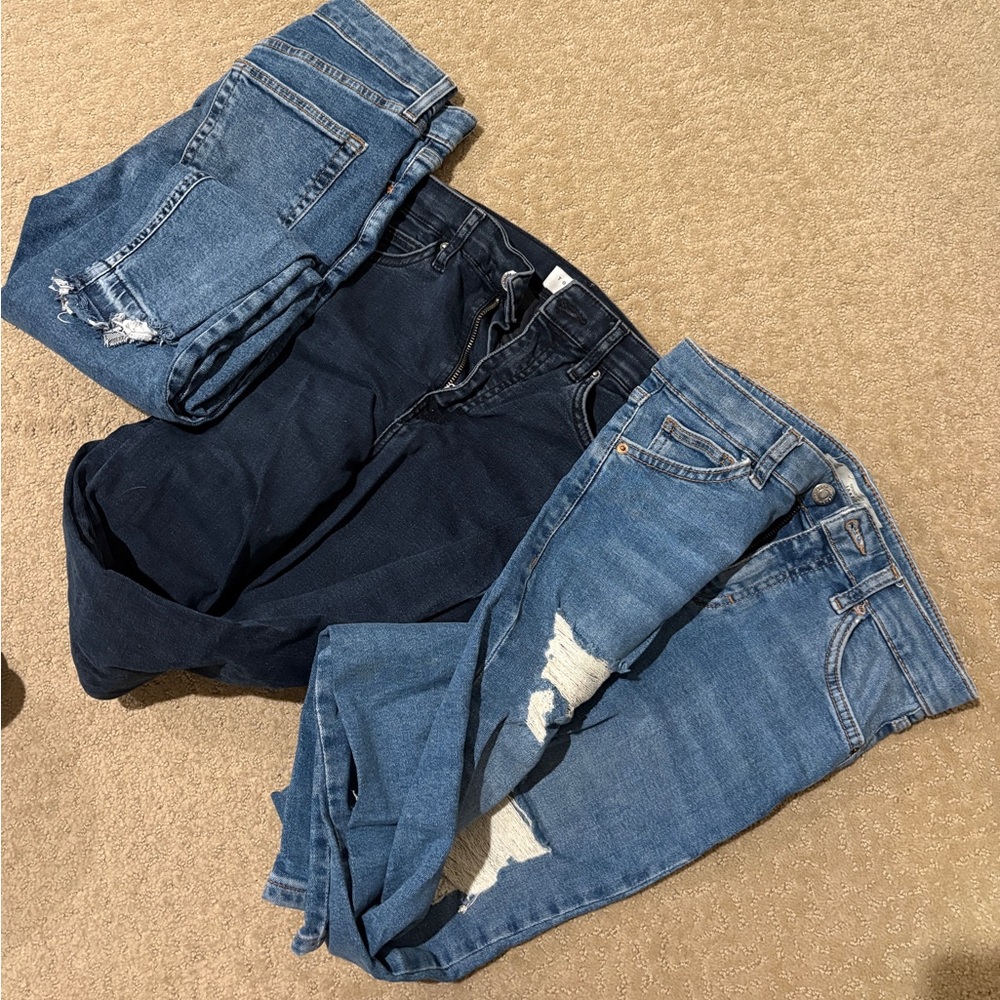 Topshop Jamie Blue Denim Skinny Jeans Trio